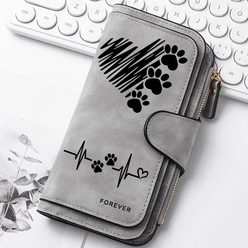 Women's Butterfly Long-Zip PU Wallet