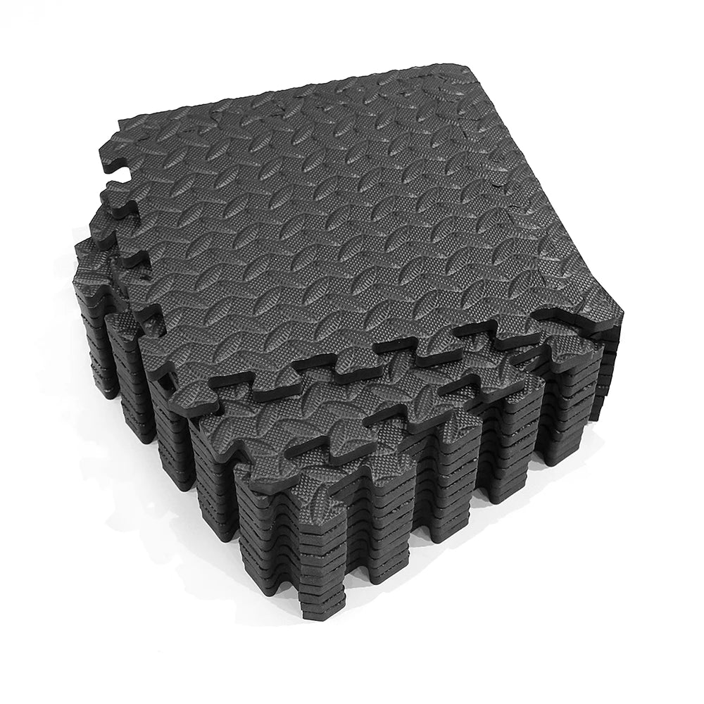 Interlocking EVA Foam Gym Floor Mats, 8- or 16-Piece Sets