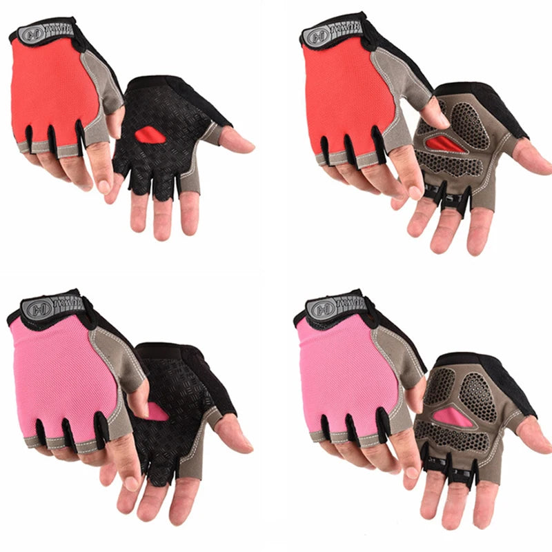Unisex Breathable Half-Finger Gym Gloves, Anti-Slip Grip, M–XL