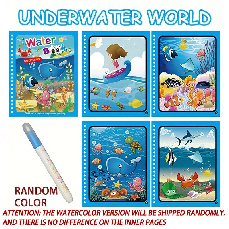 Reusable Coloring Book Magic Water Drawing Book Sensory Early Education for Children