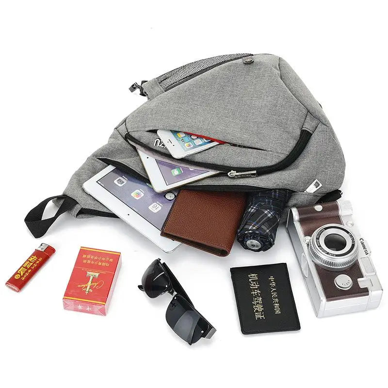 Men's One-Shoulder Sling Backpack with USB Charging Port