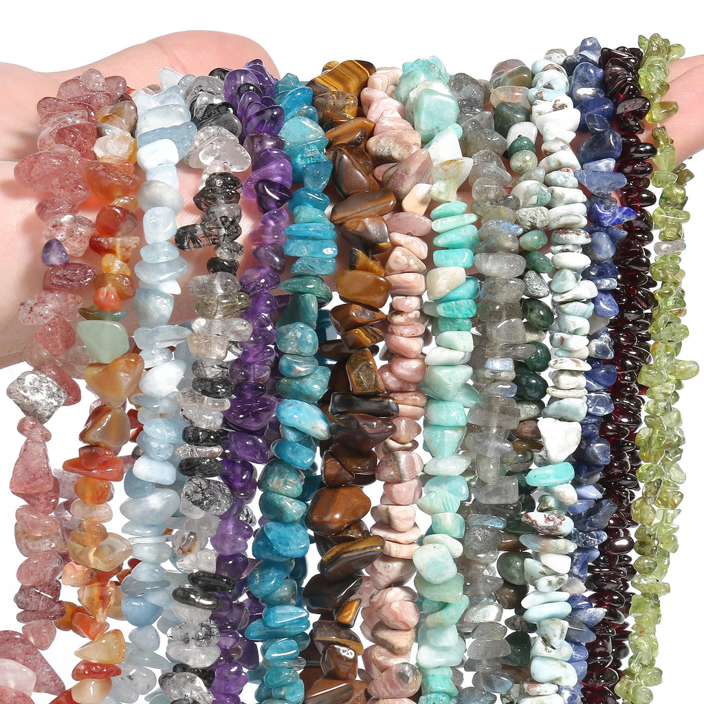 Natural Gemstone Chip Beads, 16-Inch Strands for DIY Jewelry