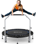 Foldable Mini Trampoline Rebounder with Adjustable Handle, 40 or 48 in