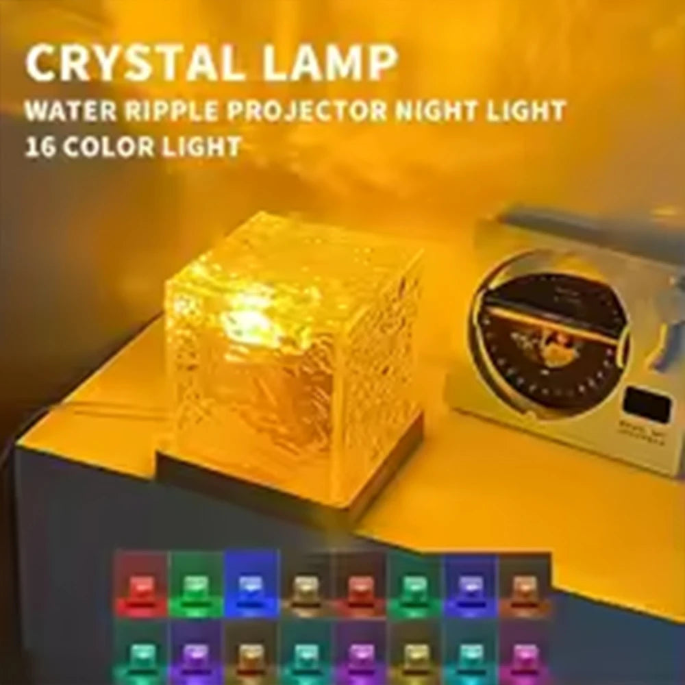 HOMEFISH Ocean Wave Aurora Projector Lamp, Rechargeable RGB Night Light