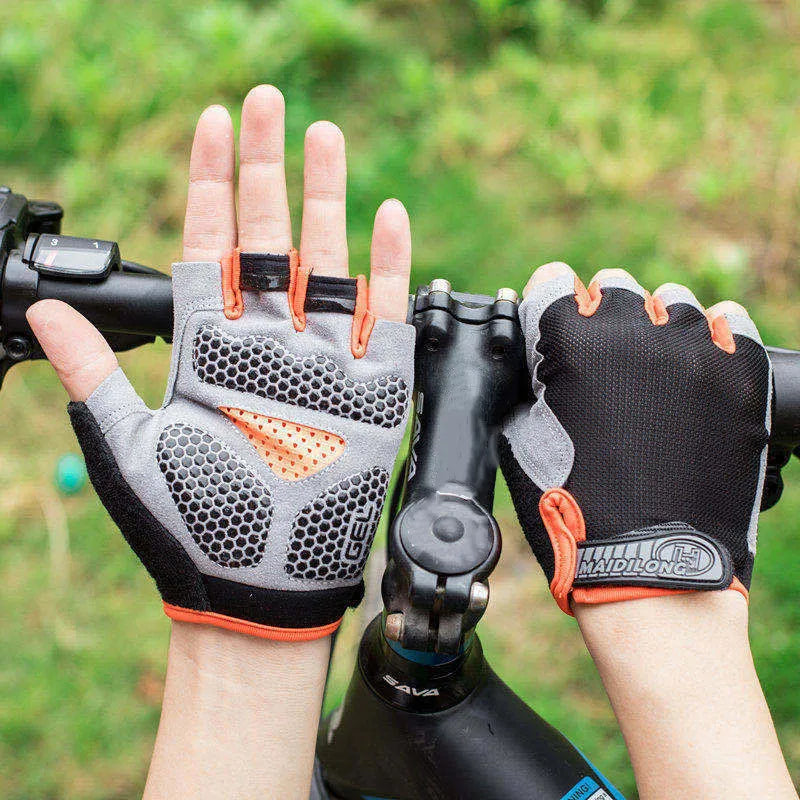 Unisex Breathable Half-Finger Gym Gloves, Anti-Slip Grip, M–XL