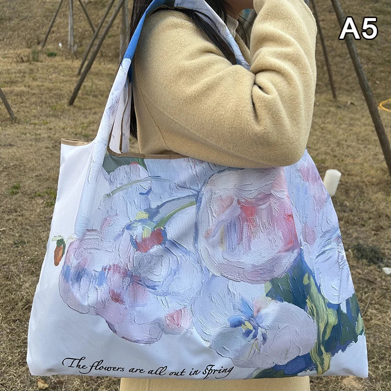 Foldable Nylon Reusable Shopping Tote Bag