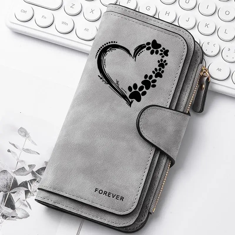Women's Butterfly Long-Zip PU Wallet