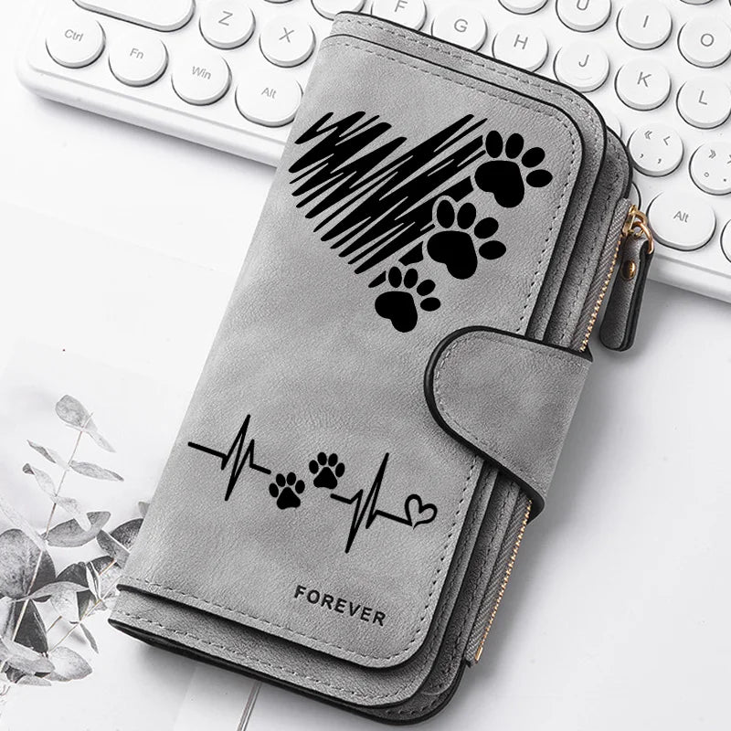 Women's Butterfly Long-Zip PU Wallet