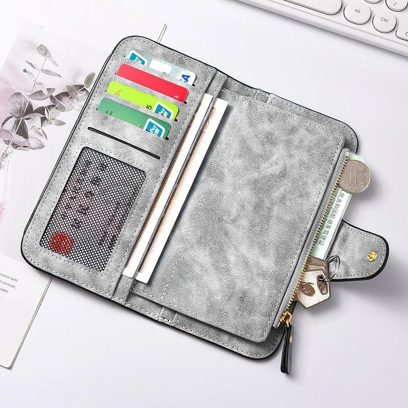 Women's Butterfly Long-Zip PU Wallet