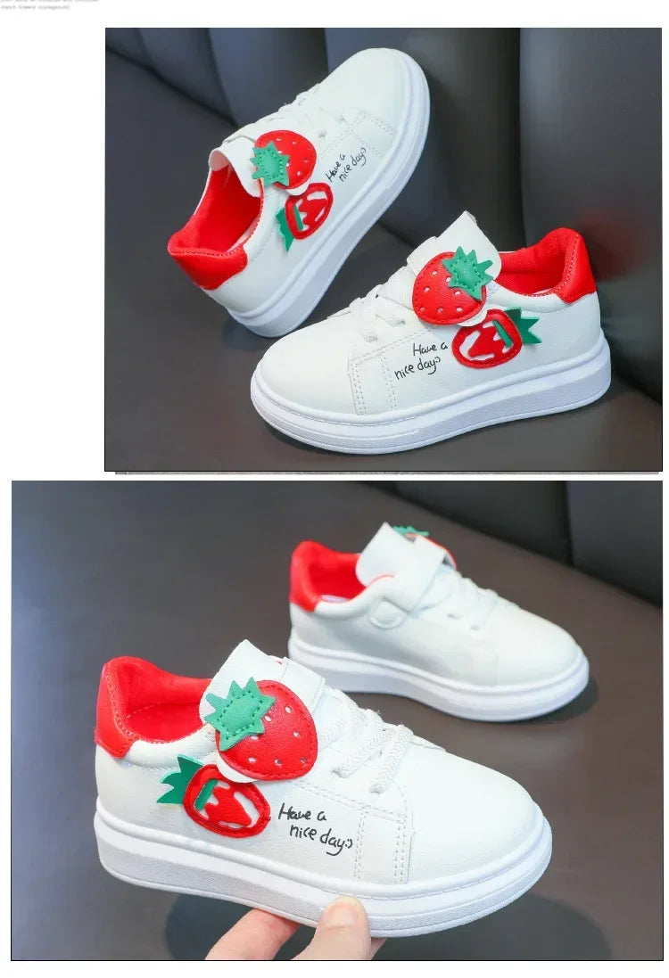 Girls' Casual Sneakers with Hook-and-Loop Closure