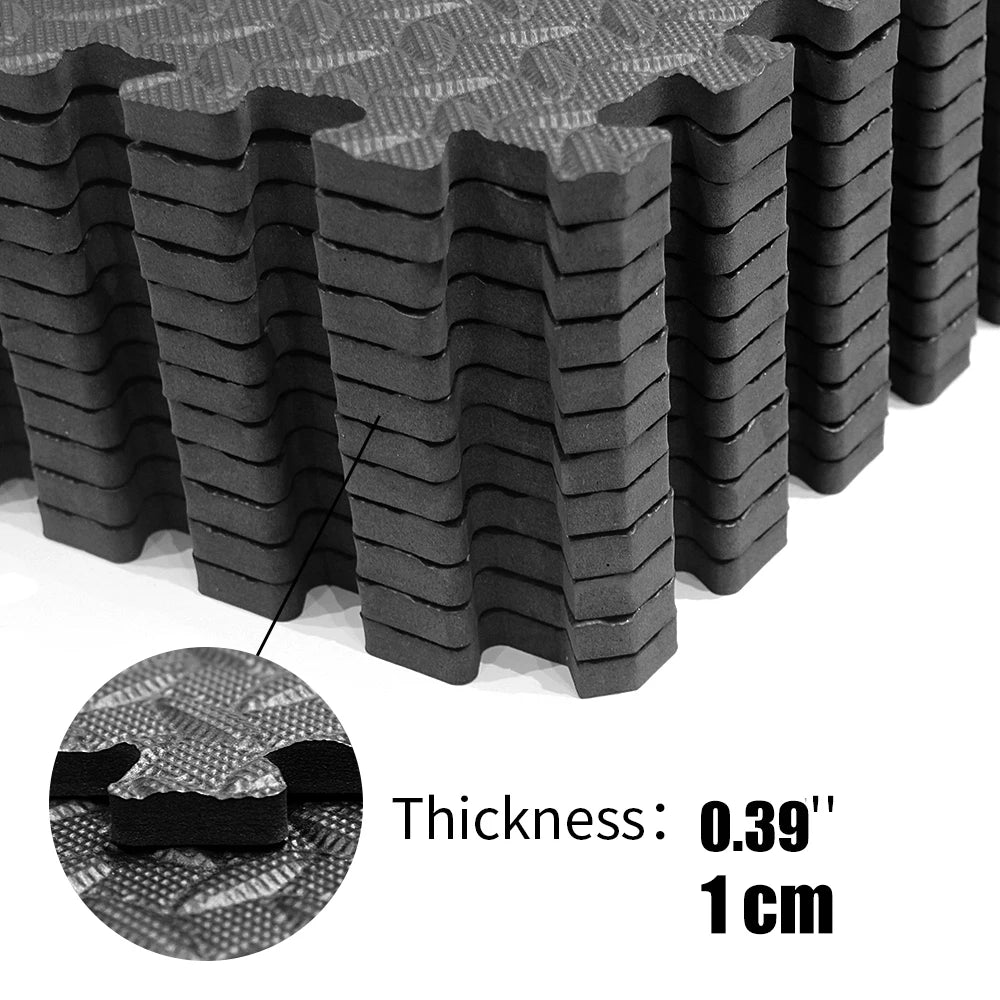 Interlocking EVA Foam Gym Floor Mats, 8- or 16-Piece Sets