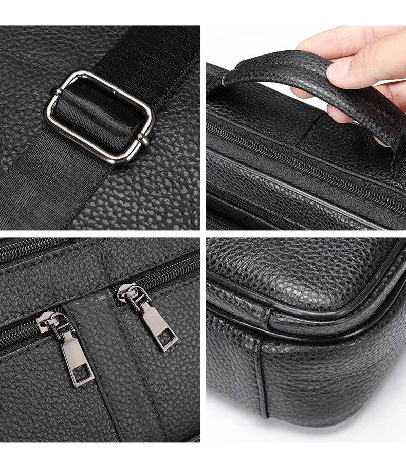 Men's Genuine Leather Messenger Shoulder Bag