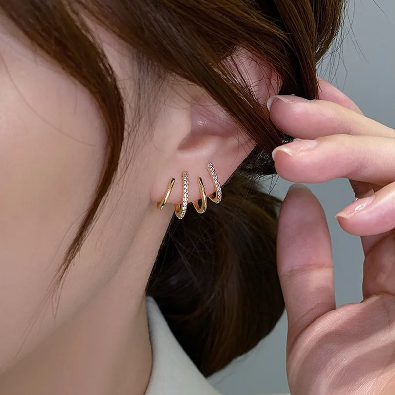 Korean-Style CZ Crystal Claw Earrings