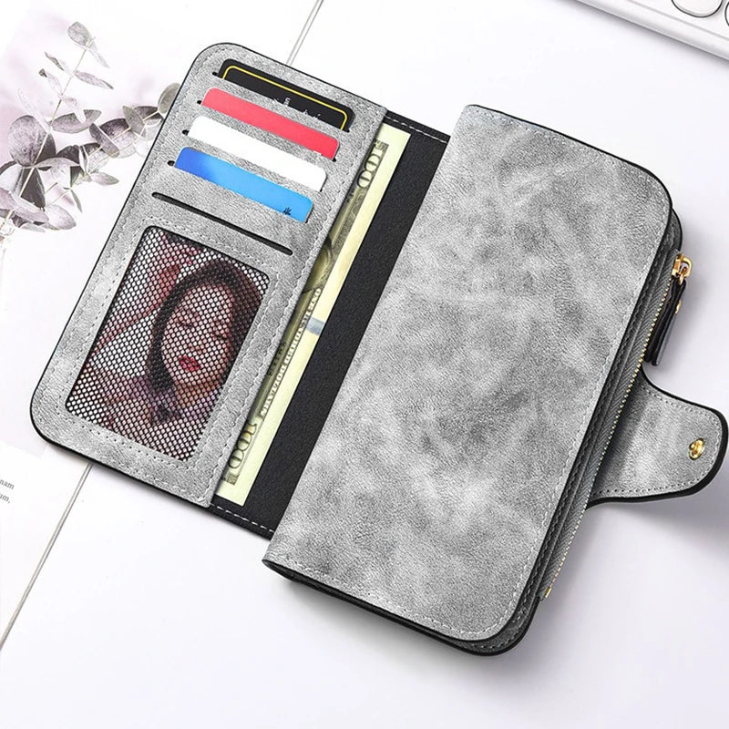 Women's Butterfly Long-Zip PU Wallet