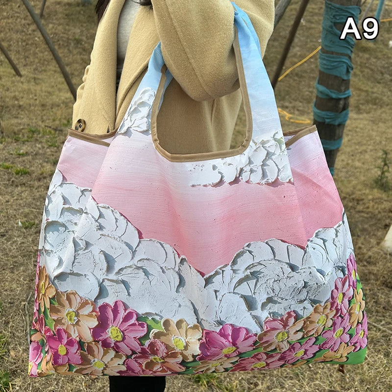Foldable Nylon Reusable Shopping Tote Bag