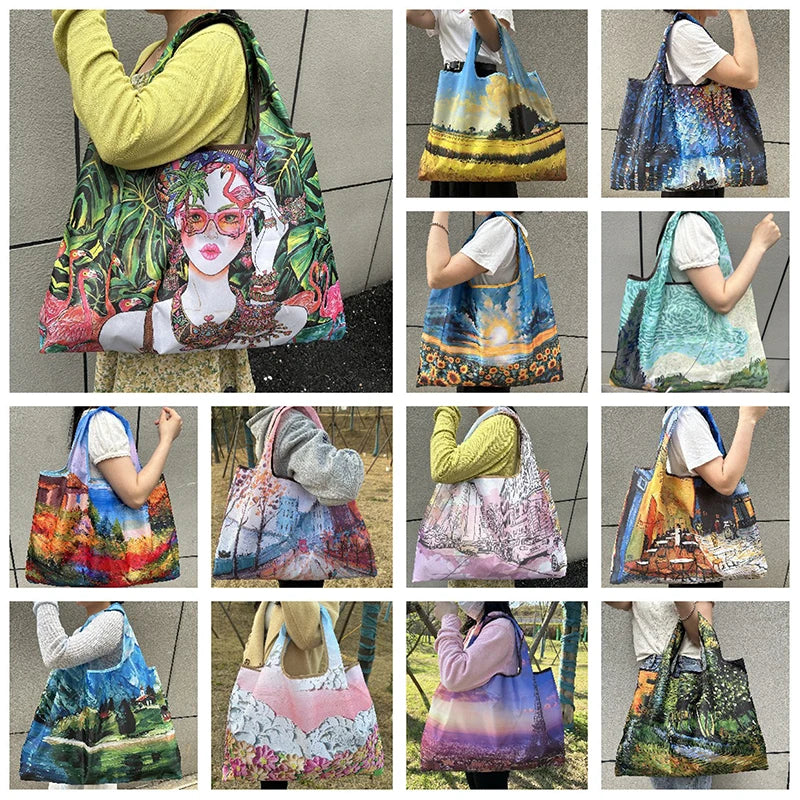 Foldable Nylon Reusable Shopping Tote Bag