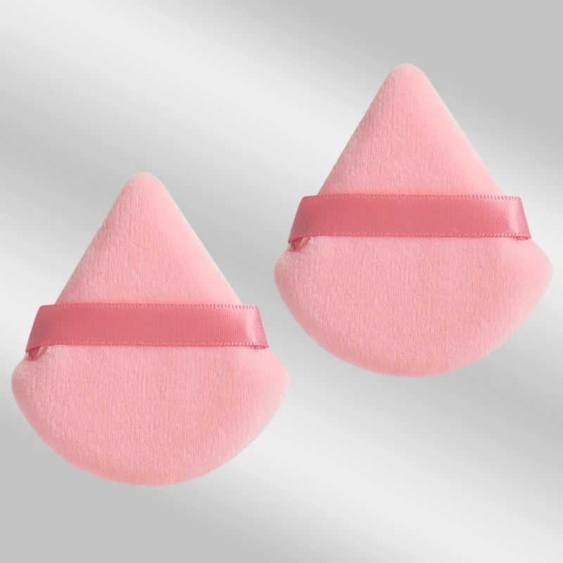 Triangle Velvet Makeup Puffs, 2-Piece Set, 6 cm