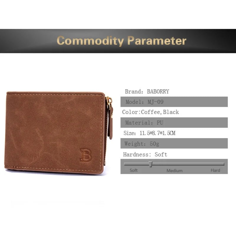 Men's PU Leather Trifold Wallet