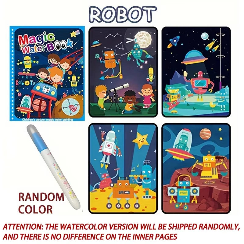 Reusable Coloring Book Magic Water Drawing Book Sensory Early Education for Children