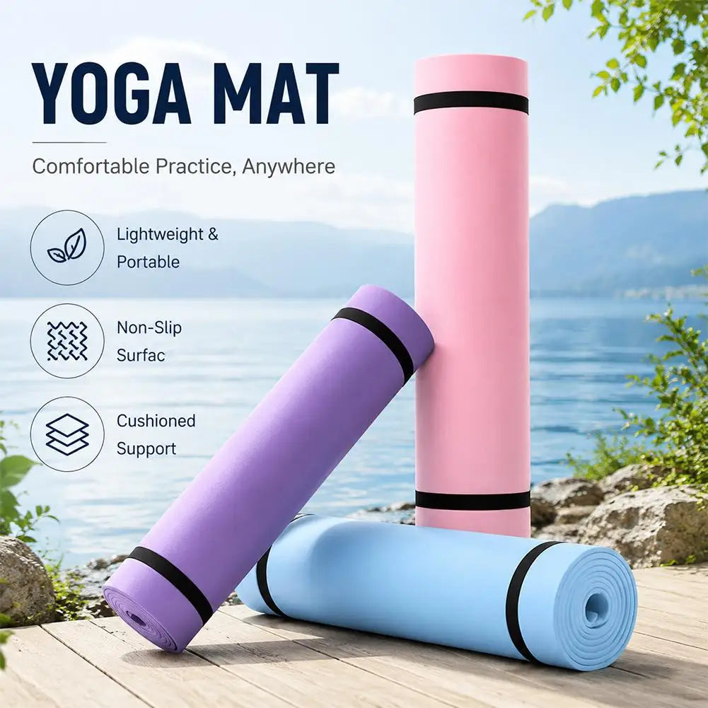 Foldable EVA Foam Yoga Mat, Anti-Slip, 1- or 2-Piece Set