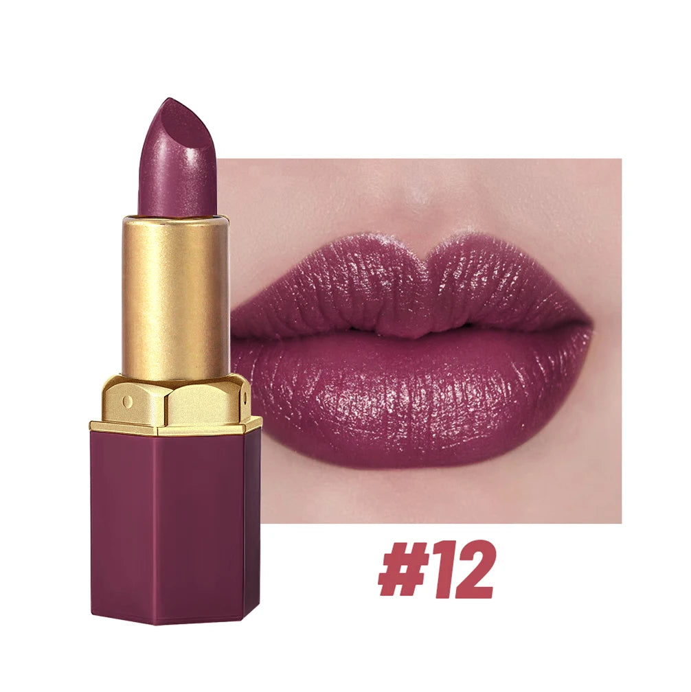 Pearlescent Waterproof Lip Gloss, Long-Lasting High-Shine Finish