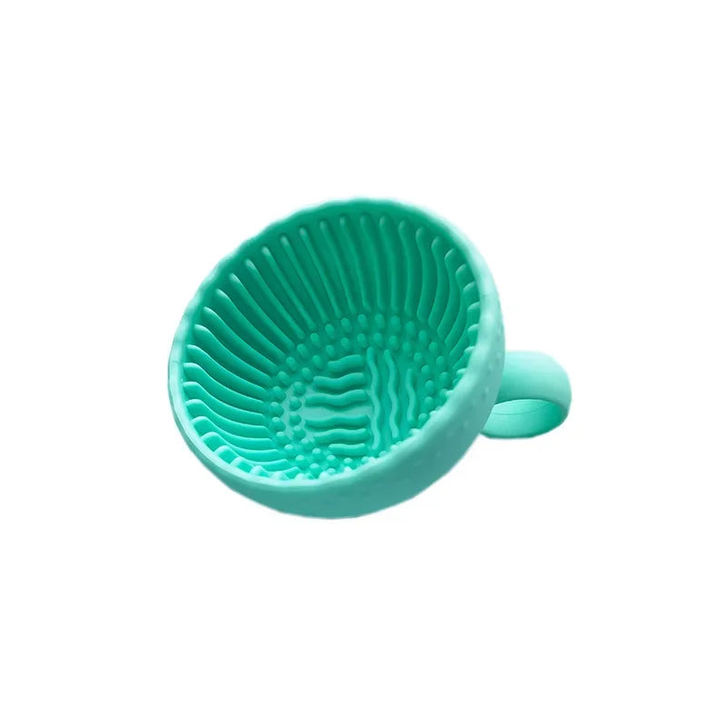 Folding Silicone Makeup Brush Cleaner, Wash Bowl & Scrub Mat