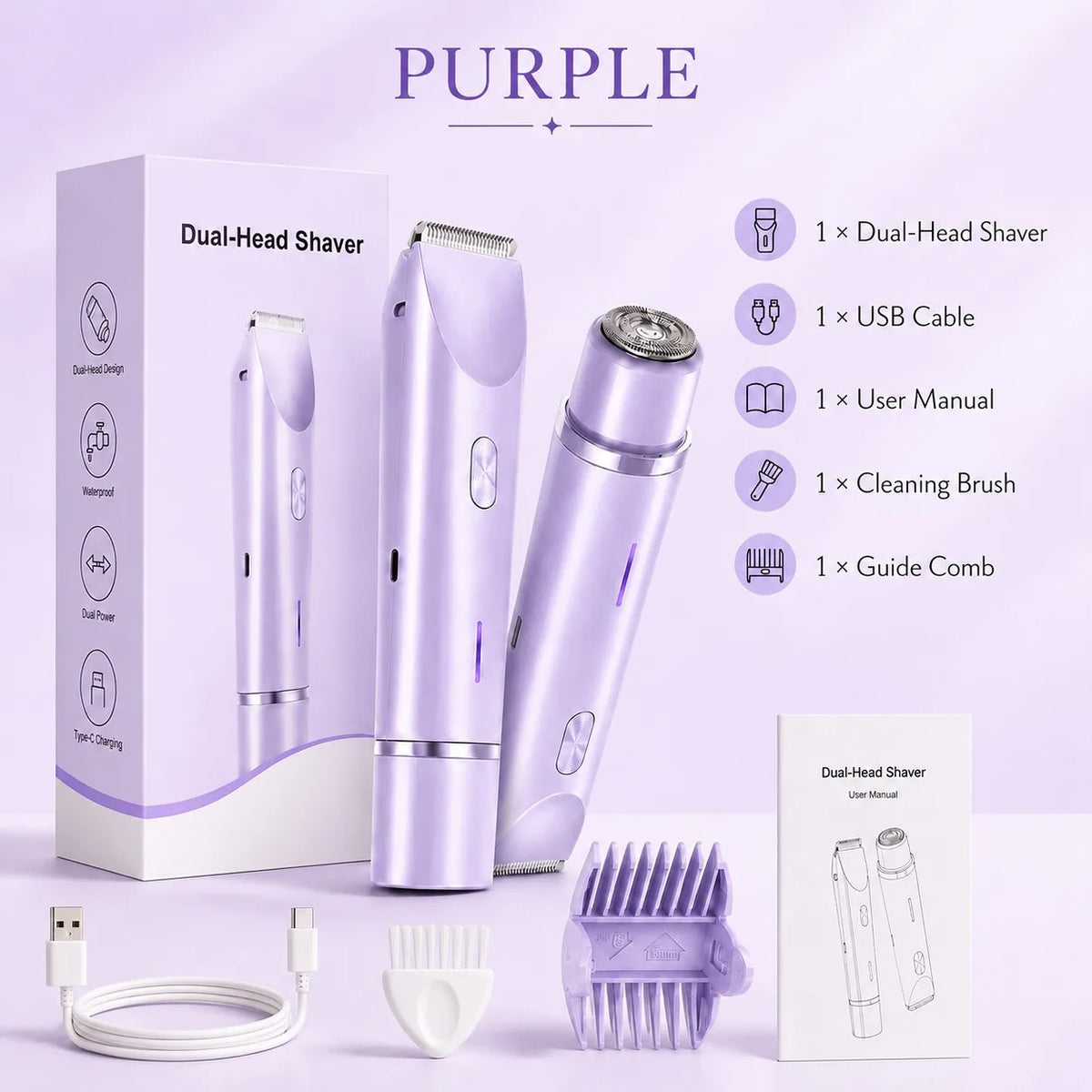 Rechargeable Double-Head Bikini Trimmer for Women