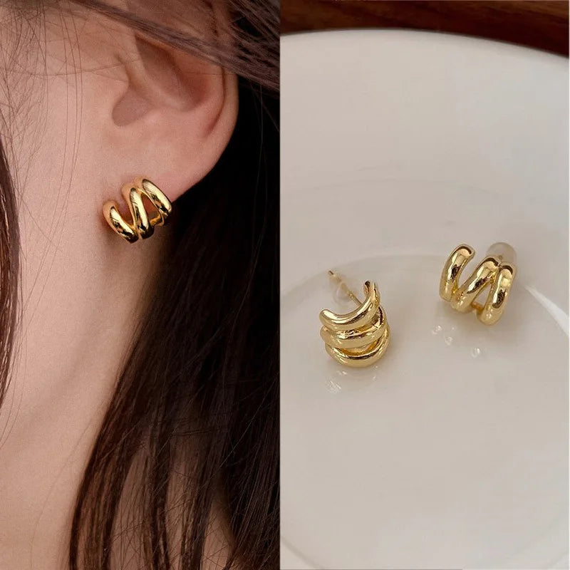 Korean-Style CZ Crystal Claw Earrings
