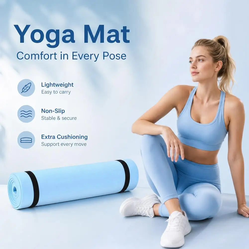Foldable EVA Foam Yoga Mat, Anti-Slip, 1- or 2-Piece Set