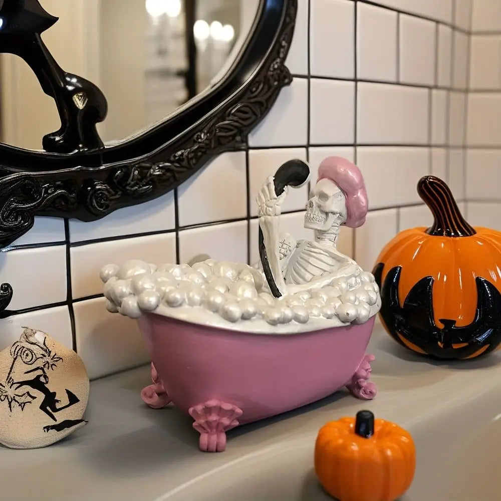 Pink Ghost Halloween Figurine