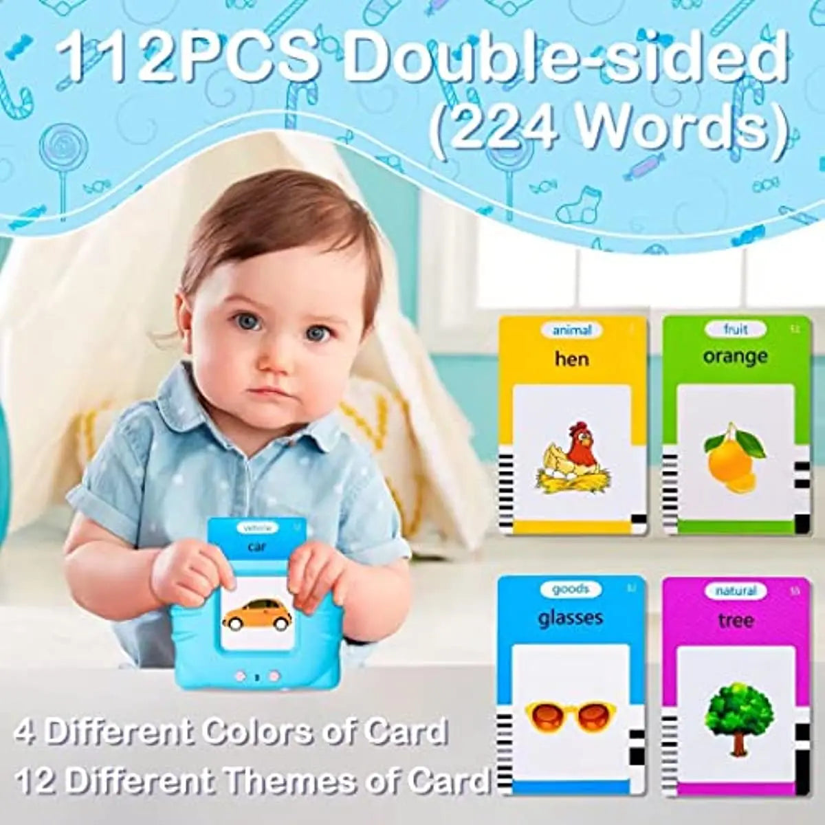 Talking Flash Cards Early Educational Toys Baby Boys Girls Preschool Learning Reading Machine