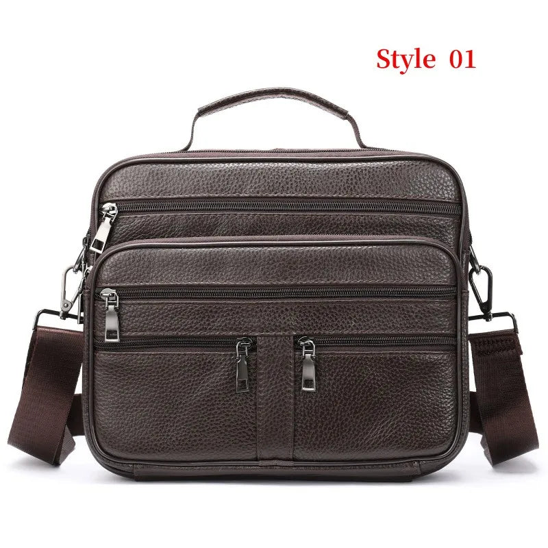 Men's Genuine Leather Messenger Shoulder Bag