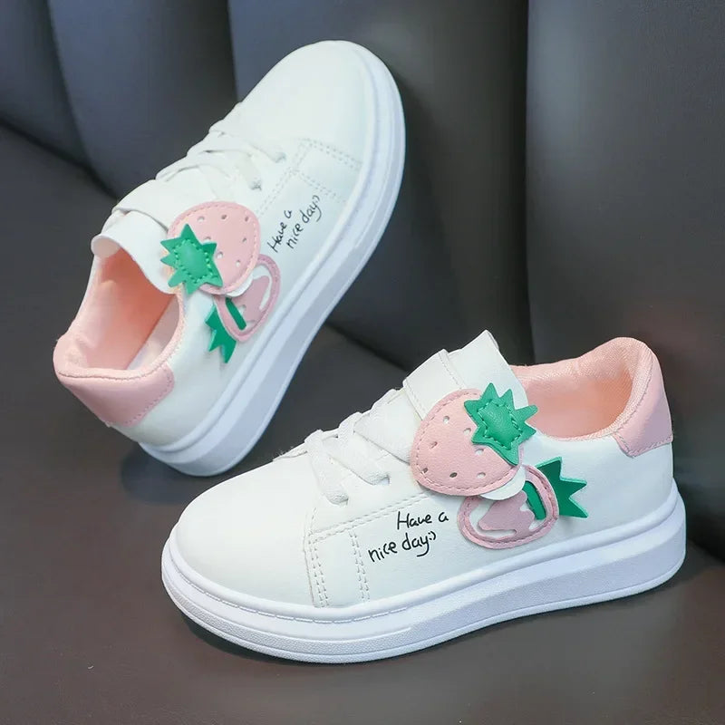 Girls' Casual Sneakers with Hook-and-Loop Closure