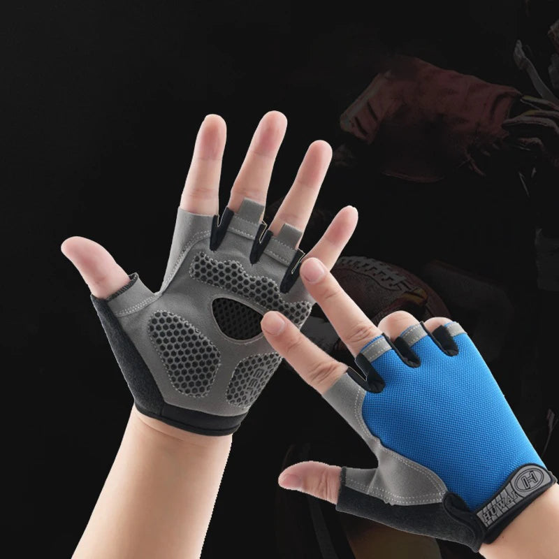 Unisex Breathable Half-Finger Gym Gloves, Anti-Slip Grip, M–XL