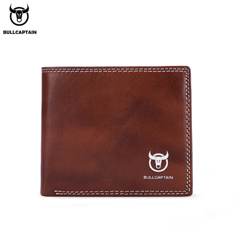 BULLCAPTAIN Men's Genuine Leather Wallet with Gift Box Option