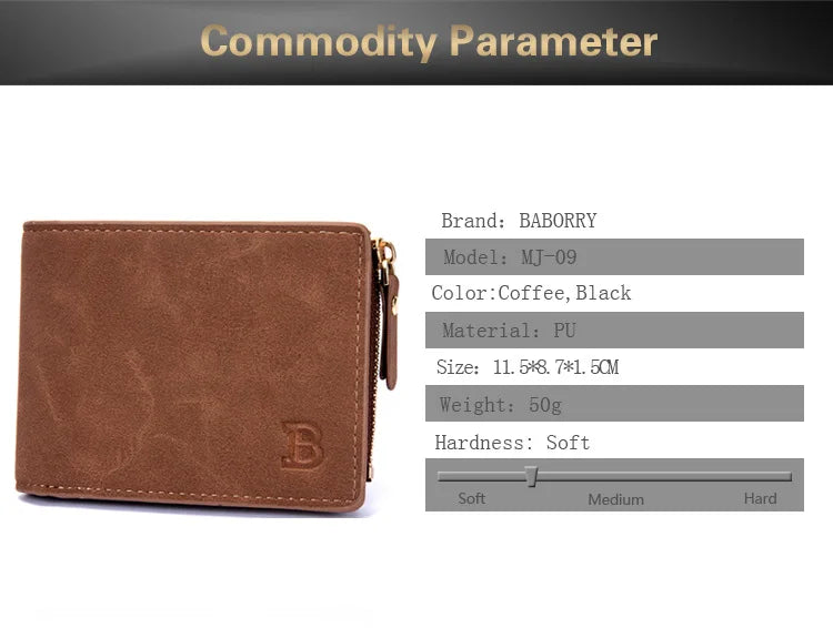 Men's PU Leather Trifold Wallet