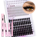 DIY Wispy Lash Clusters Kit, 8–16 mm C-Curl with Bond & Seal