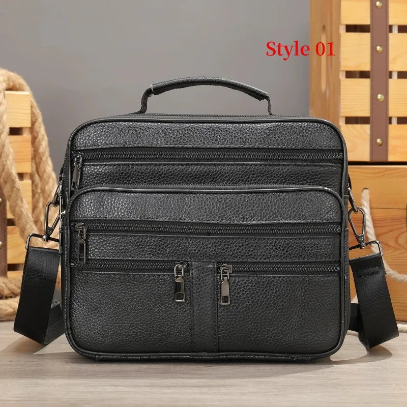 Men's Genuine Leather Messenger Shoulder Bag