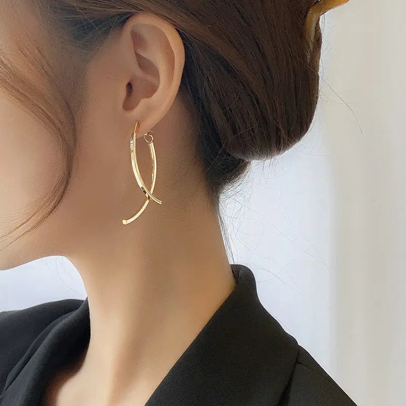 Korean-Style CZ Crystal Claw Earrings