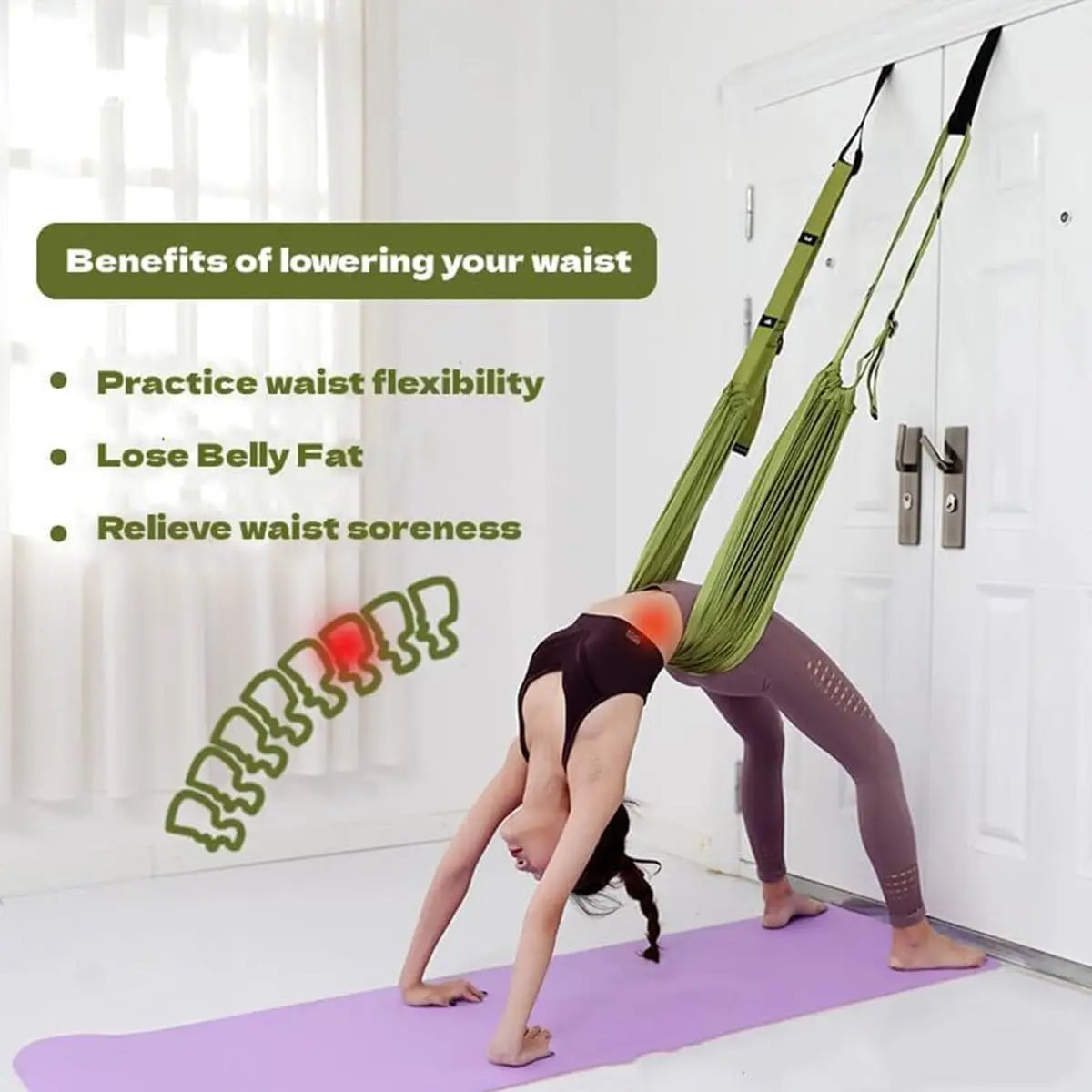 Adjustable Aerial Yoga Hammock Strap, 330 lb Capacity
