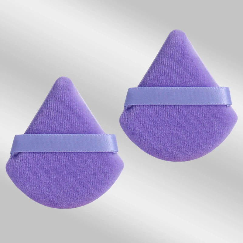 Triangle Velvet Makeup Puffs, 2-Piece Set, 6 cm
