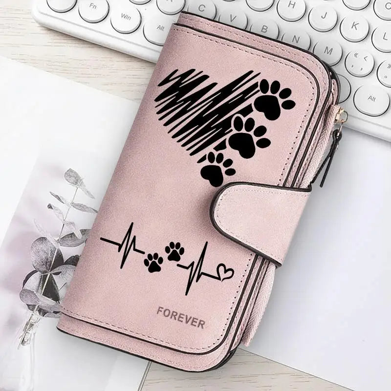 Women's Butterfly Long-Zip PU Wallet