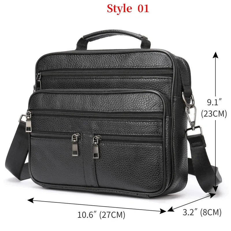 Men's Genuine Leather Messenger Shoulder Bag