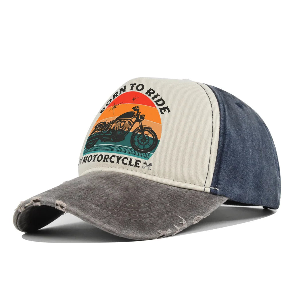 Retro Washed Print Cotton Baseball Cap