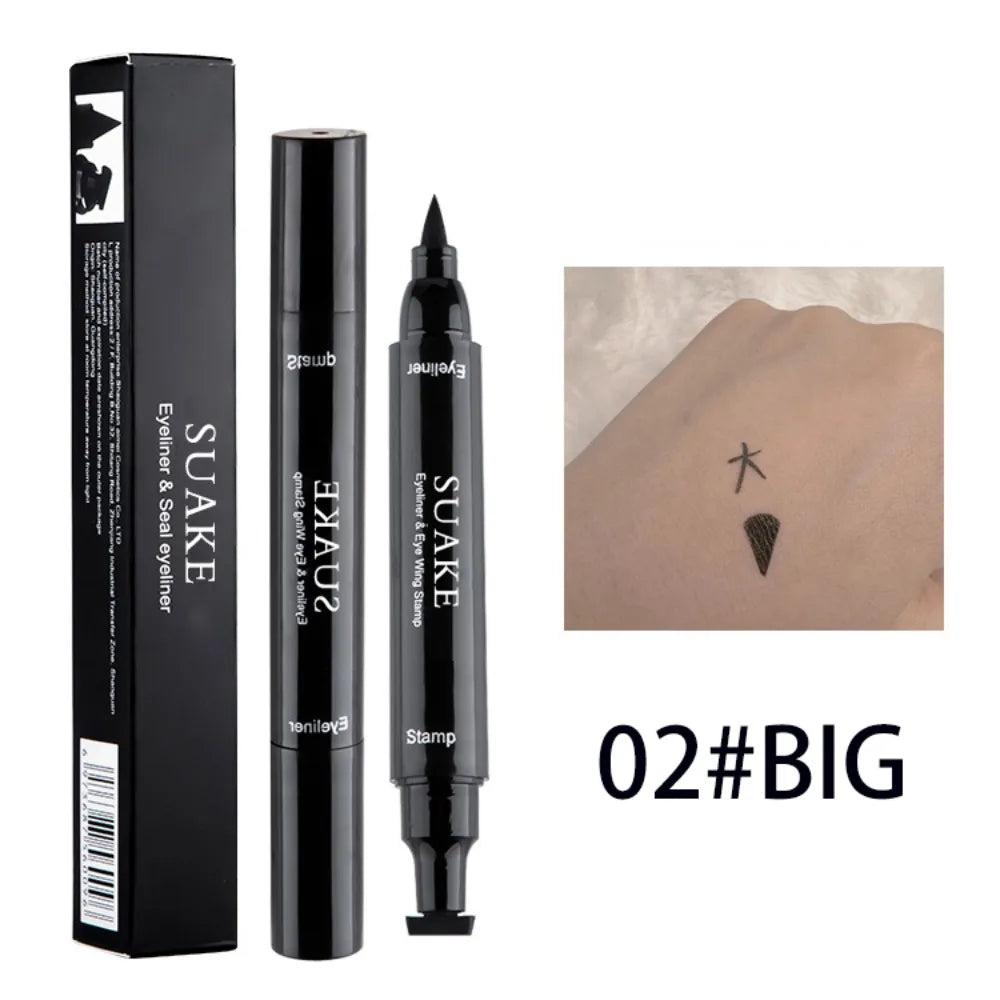 Double-Ended Stamp Eyeliner Pen Waterproof Star Heart Triangle Seal Eye Liner Extension Eye Corner Tail Makeup Quick-Drying