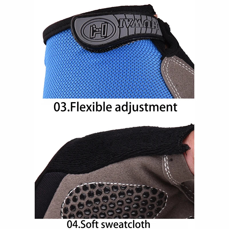 Unisex Breathable Half-Finger Gym Gloves, Anti-Slip Grip, M–XL