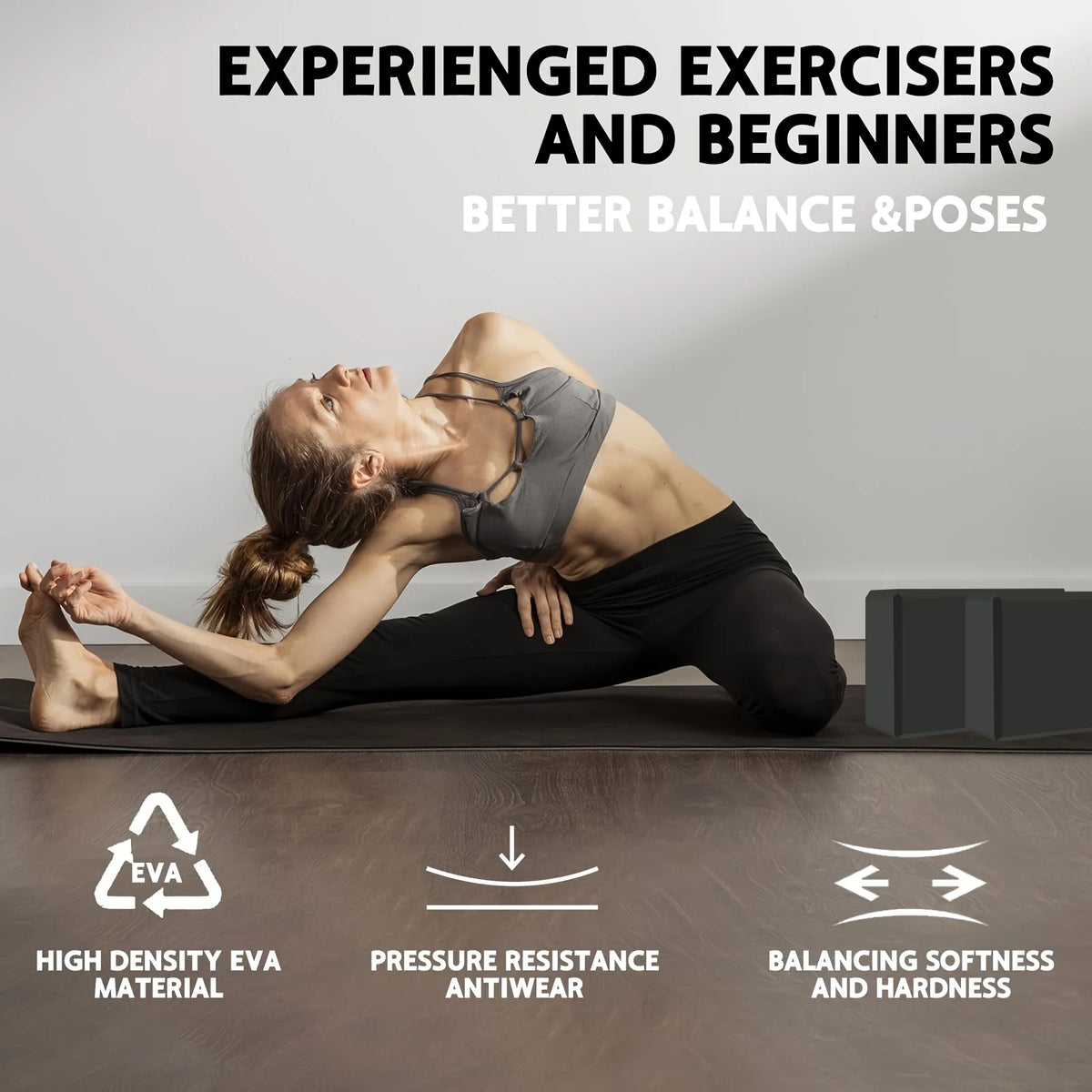 2/1pcs Yoga Building Blocks Cubes Pilates Bricks Reinforcement Mats Yoga Supplies Exercise Home Exercise Equipment Fitness Eva