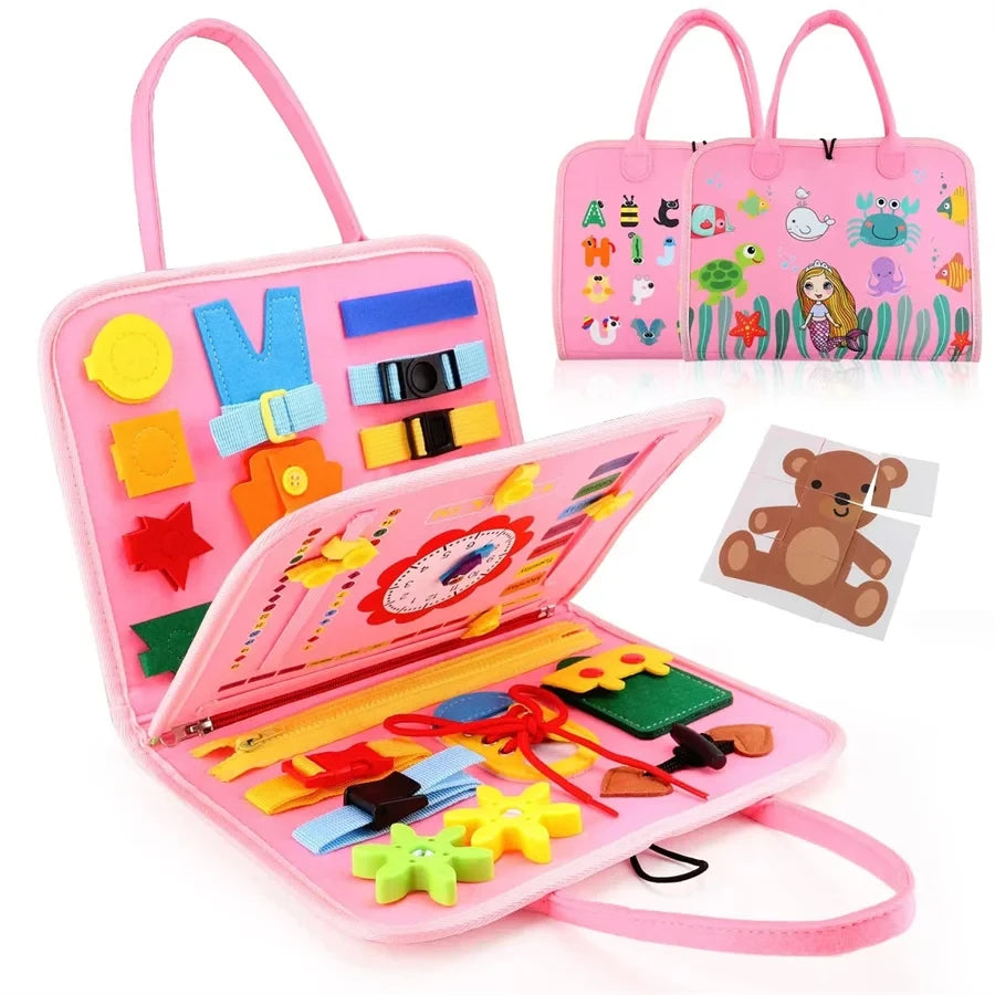 4-in-1 Wooden Animal Puzzle Set, Chunky 3D Educational Toy
