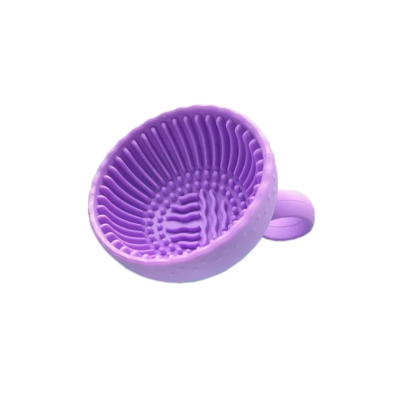 Folding Silicone Makeup Brush Cleaner, Wash Bowl & Scrub Mat
