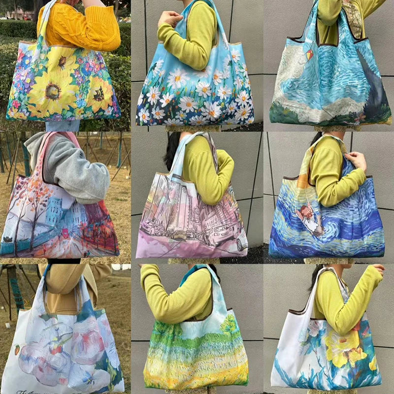 Foldable Nylon Reusable Shopping Tote Bag